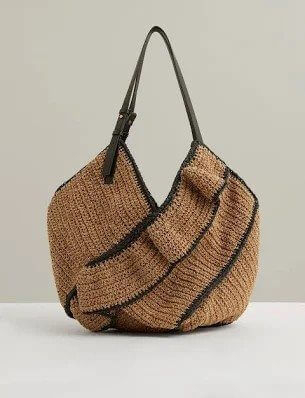 Camel Leather Trim Hobo